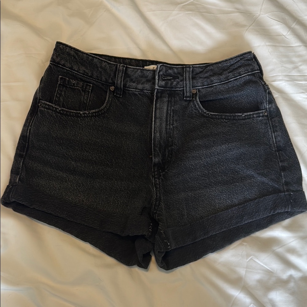 PacSun Black High-Waisted Jean Mom Shorts
